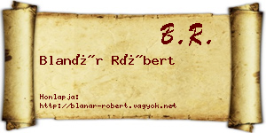 Blanár Róbert névjegykártya