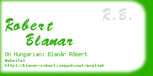 robert blanar business card