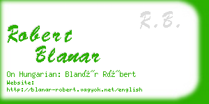 robert blanar business card